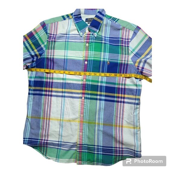 Polo Ralph Lauren Long sleeves Men's Shirt Size Large L Color Green Blue - Picture 4 of 8